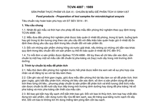 Tiêu chuẩn Việt Nam TCVN 4887:1989 (ST SEV 3014 - 1981) về sản phẩm thực phẩm và gia vị - Chuẩn bị mẫu để phân tích vi sinh vật do  Ủy ban Khoa học và Kỹ thuật Nhà nước ban hành