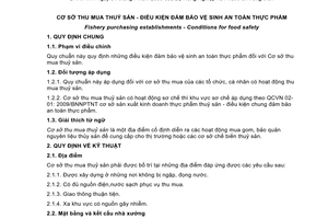 Quy chuẩn kỹ thuật quốc gia QCVN 02-10:2009/BNNPTNT về cơ sở thu mua thuỷ sản - điều kiện đảm bảo vệ sinh an toàn thực phẩm do Bộ Nông nghiệp và Phát triển nông thôn ban hành